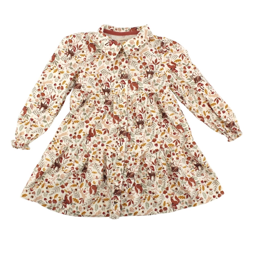 Happily Grey Kids Toddler Dress 2T Woodland Corduroy Tiered Dress Cottagecore